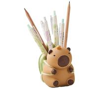 Geluode Capybara with Turtle Resin Pen Holder, Animal Design Desk Organizer Stationery Pencil Holder, Cute and Functional Office Decor, Gift for Capybara Lovers Students