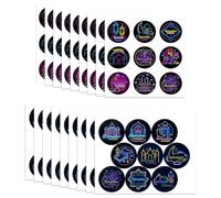 Geluode Eid Stickers 180PCS, 18 Designs, Ramadan Kareem Half Moon Castle Lantern Envelopes Round Stickers Lables for Eid Al Fitr Islamic Treat Bags Cards Kids Party Craft Decoration