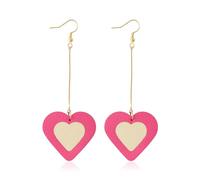 GELVTIC Leather Heart Earrings Dangle for Women Trendy, Star Earrings Lightweight Fashion, Gifts for Her, Leather, No Gemstone