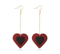 GELVTIC Leather Heart Earrings Dangle for Women Trendy, Star Earrings Lightweight Fashion, Gifts for Her, Leather, No Gemstone