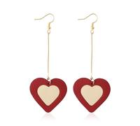 GELVTIC Leather Heart Earrings Dangle for Women Trendy, Star Earrings Lightweight Fashion, Gifts for Her, Leather, No Gemstone