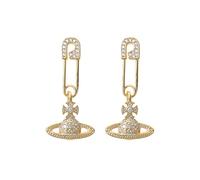 GELVTIC Saturn Earrings for Women Gold Space Dangle Earrings Rhinestone Planet Earring Earth Star Moon Stud Earrings Cubic Zirconia Y2K Punk Gothic Statement Earrings Jewelry Gift for Women