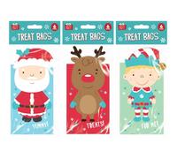 Gem 3D Christmas Character Xmas Party Treat Bags - Pack of 6