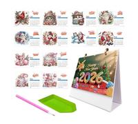 GEM Art Calendar 2026, Monthly Gem Art Calendar with Colorful Diamond Painting Patterns, Decorative Wall Planner with Easy Viewing, Holiday Party Supplies for Home