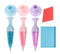 Gem Art Drill Pens - 3x Dotted Tools in Cute Florist Holder | Kit with Tray & Wax Clay | Probe Art Accessories