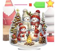 Gem Art Ornament, Christmas Crystal Painting, Rhinestone Art, Acrylic Tabletop Decor, Festive Home Decor, Holiday Craft Project, Sparkling Christmas Decor for Adults Beginners, Home Living Room, 230 g