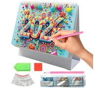 Gem Art Painting 2026 Table Calendar, 12 Months Table Calendar for Planning and Decoration - Decoration for Study School Office Home