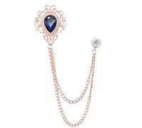 Gem Brooch Lapel Pin Chain for Men Suit Tassel Collar Chains for Shirts Badge Hanging Chains Tuxedo Accessories Colorful Hat Scarf Tie Pins for Women Men Father's Day Gift, L, Rhinestone Crystal, no