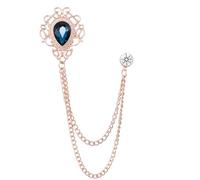 Gem Brooch Lapel Pin Chain for Men Suit Tassel Collar Chains for Shirts Badge Hanging Chains Tuxedo Accessories Colorful Hat Scarf Tie Pins for Women Men Father's Day Gift, L, Rhinestone Crystal, no