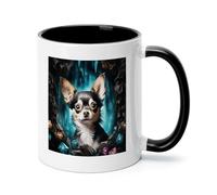 Gem Cave Chihuahua Ceramic Coffee Mug with Handle 11 Ounces, Porcelain Mug Coffee Cup Tea Mug Water Cup Ideal for Coffee,Tea,Latte,Cappuccino,Microwave & Dishwasher Safe Unique Gift Cup