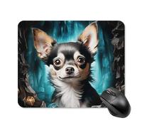 Gem Cave Chihuahua Mouse Pad Square Laptop Mouse Mat Cute Computer Mousepad Keyboard Pad Non-Slip Desk Pads for Gaming Office Work Home 20 * 25cm