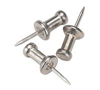 GEM CPAL3 Aluminum Head Push Pins, Aluminum, Silver, 3/8" (Box of 100)