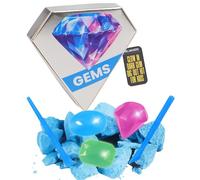 Gem Digging Kit for Kids Educational Discovery Toy Set Crystal Gems Dig Out Blocks Colourful Diamond Shape Glow in the Dark Digging Toy STEM Activity for Children Electoys