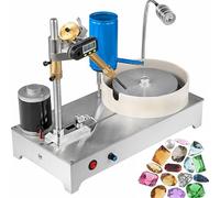 Gem Faceting Machine, 180W Jade Grinding and Polishing Tool, 1800 RPM Adjustable Speed, Digital Display for Rock and Jewel Polishing