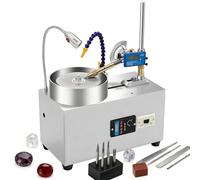 Gem Faceting Machine 180W, Jewelry Polisher with Digital Display, LED Light, Water Inlet, Angle Adjustment, 0-3000 RPM for Grinding, Cutting, Polishing Tools