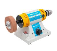 Gem Faceting Machine, 320W Bench Buffer Polishing Machine Multi-Function Benchtop Polisher Grinder Jewelry Polisher for Amber, Metal(Grinding Wheel+Drill Chuck)