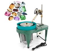 Gem Faceting Machine Digital Display 180W Jade Grinding Jewelry Lapidary Polishing Device with 6 Inch Polishing Disc, 0-2800RPM Adjustable Rotating Speed, Jewelry Angle Polisher