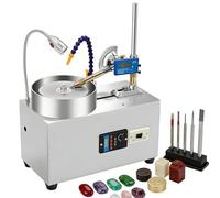 Gem Faceting Machine, Flat Grinder Polisher Jade Stone Angle Polisher with Manipulator Adjustable Speed 3000rpm, 180W for Jewelry Making