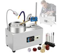 Gem Faceting Machine, Jade Grinding Polishing Machine, Jewelry Stone Angle Polisher, Trimming Machine, Jewelry Polisher Flat Grinder with Mechanical Handle, 0-3000RPM, Lapidary Equipment