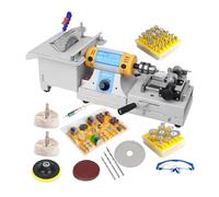 Gem Faceting Machine, Multifunctional Jewelry Lapidary Saw, 750W, 800-10000rpm Adjustable Speed, Ideal for Precise Cutting and Gemstone Work