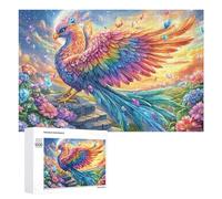 Gem-feathered Bird on Stair Under Stars 1000 Piece Jigsaw Puzzle for Couples Home Leisure Activity Joint Problem Solving Gift for Wedding 1000 PCS