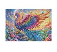 Gem-feathered Bird on Stair Under Stars 300 Pcs Jigsaw Puzzle Bundle Family Puzzle Lovers Fun Family Game Mindful Activity Spring Durable Cardboard 300 PCS