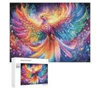 Gem-feathered Phoenix in Space 500 Piece Jigsaw Puzzle for Family Indoor Activity Cooperative Challenge Gift for Holidays 500 PCS