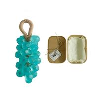 Gem Grape Handmade Soap Gift Set - Transparent Grape Bunch Soap Bars, Gentle Cleansing Hand Care Soap, Natural Mild Skincare Bar for Daily Use & Gifting (Blue)