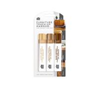 GEM Imports Assorted Brown Shades Furniture Plastic Touch Up Markers, 3 Pack - Wipes Scratches & Work Edges, Ideal for Tables, Wood Floor, Doors Restoration, & More