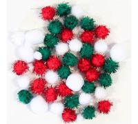 Gem Imports Assorted Christmas Craft Pom Poms - Pack of 50