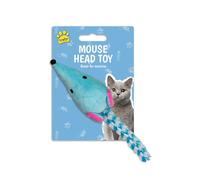 Gem Imports Blue Mouse Head Cat Toy with Tail - Polyester Interactive Cat & Kitten Play Toy