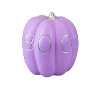 Gem Imports Boo! Purple Terracotta Pumpkin Halloween Decoration 17cm - Rustic Pastel Pumpkin Ornament with Silver Stalk & Text
