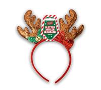 Gem Imports Brown Glitter Reindeer Antlers with Bow Christmas Headband