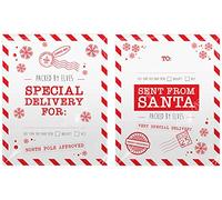 GEM Imports Christmas Printed Plastic Santa Sacks - 2 Pack
