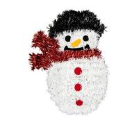 Gem Imports Christmas Snowman Tinsel Plaque Hanging Wall Decoration 30.5cm
