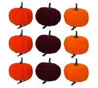 Gem Imports Clip-On Felt Pumpkin Craft Decorations 6cm - Set of 9