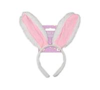 Gem Imports Easter Bunny Ears on Headband Pink and White Easter Dress Up Headwear Novelty Accessories Halloween Christmas Rabbit Ears One Size