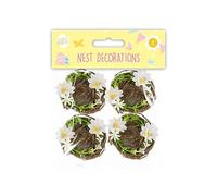 Gem Imports Easter Nest Decorations Basket Decorations, Pack of 4
