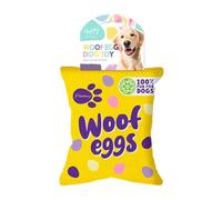 Gem Imports Easter Woof Eggs Dog Toy - Squeaky Crinkle Plush Pet Toy with Cotton & Polyester for Easter Play