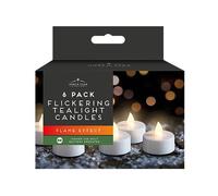 Gem Imports Flickering Effect White LED Tealights - Pack of 6