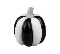 Gem Imports Halloween Black & White Pumpkin Decoration 10cm