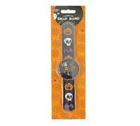 Gem Imports Halloween Reusable Snap Band | Flashing LED Slap Bracelets Band Wristband For Halloween Party Favours Bag Fillers (Happy Halloween, 1)