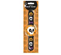 Gem Imports Halloween Reusable Snap Band | Flashing LED Slap Bracelets Band Wristband For Halloween Party Favours Bag Fillers (Skeleton, 1), 21cm
