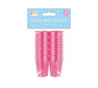 Gem Imports Hot Pink Neon Reusable Plastic Shot Glasses - Pack of 24, PAR6154GIMPPNK
