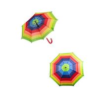 Gem Imports Kids Childrens Rainbow Crook Handle Umbrella Rainbow Stripe Umbrella