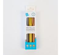 Gem Imports Metallic Gold, Silver & Bronze Marker Pens - Pack of 3