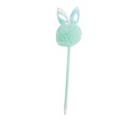 Gem Imports Mint Green Easter Bunny Fluffy Tail Pen 25cm - Novelty Black Ink Biro with Metal Nib for Easter Gifts & Basket Fillers