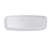Gem Imports Reusable White Plastic Rectangular Serving Platters - Pack of 2, PAR6033OBGIMP