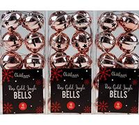 Gem Imports Set Of 30 Rose Gold Christmas Jingle Bells Tree Decorations Or Craft