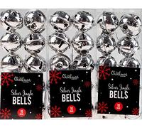 Gem Imports Set Of 30 Silver Christmas Jingle Bells Tree Decorations Or Craft